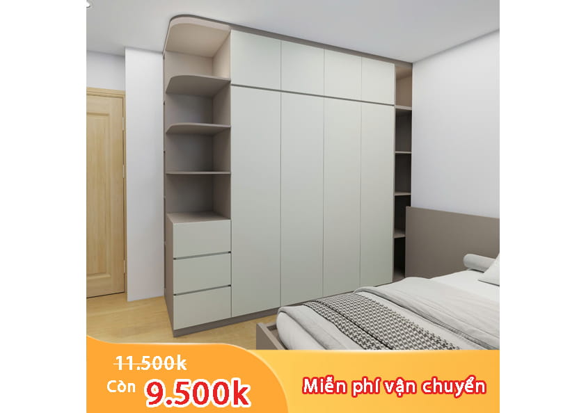 tủ quần áo gỗ công nghiệp hiện đại